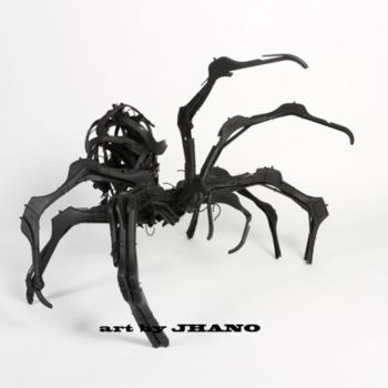 Sculpture titled "Mother Spider" by Jhano, Original Artwork, Plastic