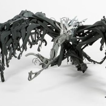 Sculpture titled "Vautour II" by Jhano, Original Artwork, Plastic