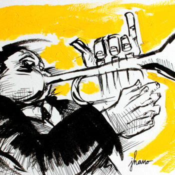 Peinture intitulée "trompettiste" par Jhano, Œuvre d'art originale