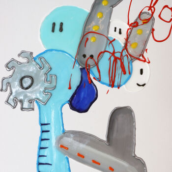 Peinture intitulée "La maquina que plan…" par Jhoan Roa, Œuvre d'art originale, Acrylique