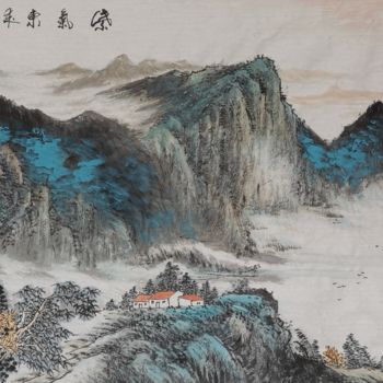 Pintura intitulada "Works No.70：Purple…" por Lianxiang Jiang Jiang Lian Xiang, Obras de arte originais, Pigmentos