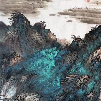Peinture intitulée "Works No.60：Grassla…" par Lianxiang Jiang Jiang Lian Xiang, Œuvre d'art originale, Pigments