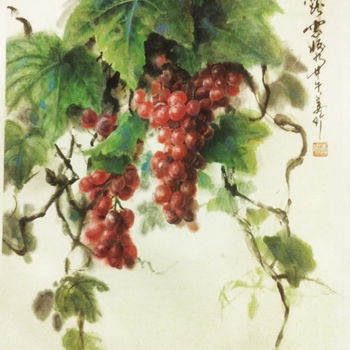 Peinture intitulée "甘露" par Zhen Jiang, Œuvre d'art originale, Pigments