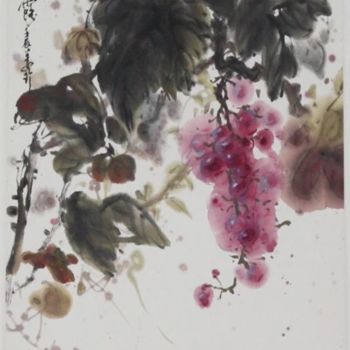 Painting titled "垂晓露" by Zhen Jiang, Original Artwork, Ink