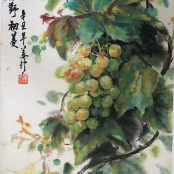 Pintura titulada "秦野初蔓" por Zhen Jiang, Obra de arte original, Acuarela