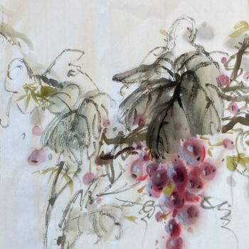 Pittura intitolato "Graps" da Zhen Jiang, Opera d'arte originale, Acquarello