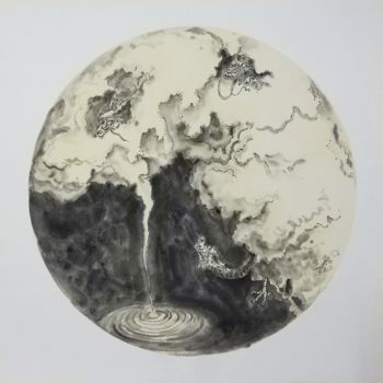 绘画 标题为“龙云图” 由Jianxing Li, 原创艺术品, 墨