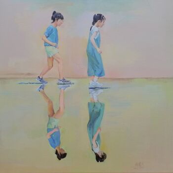 Peinture intitulée "童年往事3" par Jianxing Li, Œuvre d'art originale, Acrylique