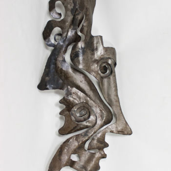 Sculpture intitulée "L"homme au 2 visages" par Jib, Œuvre d'art originale