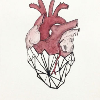 Rysunek zatytułowany „THE HEART” autorstwa Jibration, Oryginalna praca, Akwarela