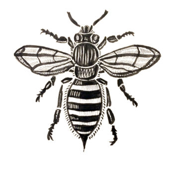 Drawing titled "THE BEE" by Jibration, Original Artwork, Ink