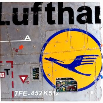 Escultura intitulada "LUFTHANSA" por Jerome Chauvin (JICE), Obras de arte originais, Óleo