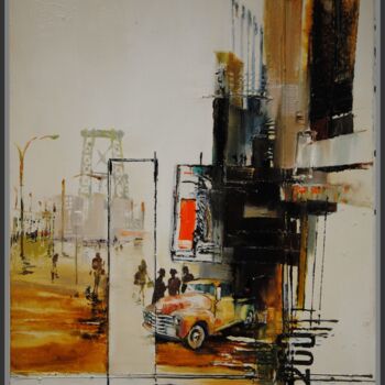 Painting titled "Calle del Prado" by Jicé, Original Artwork, Oil