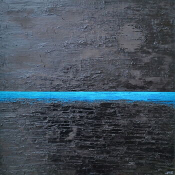 Painting titled "bleu horizon" by Jicé, Original Artwork, Oil