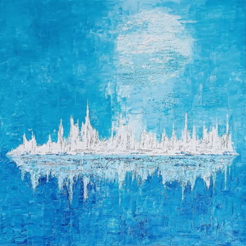 Pittura intitolato "nuit bleue" da Jicé, Opera d'arte originale, Olio