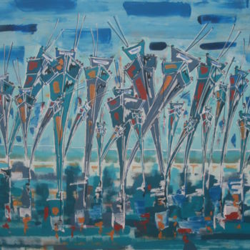 Pintura titulada "à marée basse VI" por Bjc, Obra de arte original, Acrílico