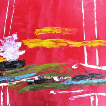 Peinture intitulée "mélodie in red" par Jicepe, Œuvre d'art originale, Huile
