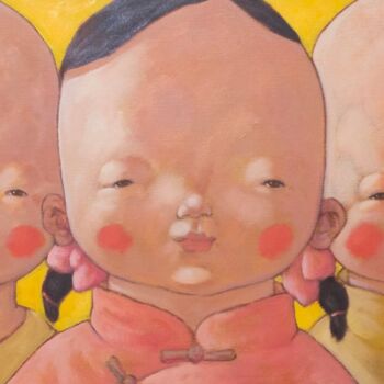 Pintura titulada "Children3" por Jie Xu, Obra de arte original, Oleo