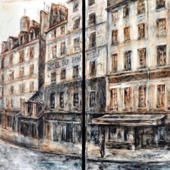 Painting titled "Rues parisiennes-50…" by Jie Zh, Original Artwork