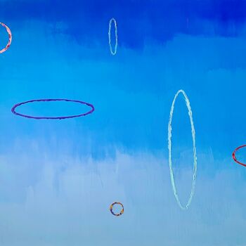 Painting titled "Les sept cercles" by Jiel, Original Artwork, Acrylic