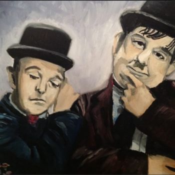 Peinture intitulée "Laurel et Hardy" par Hélène Jr, Œuvre d'art originale, Huile