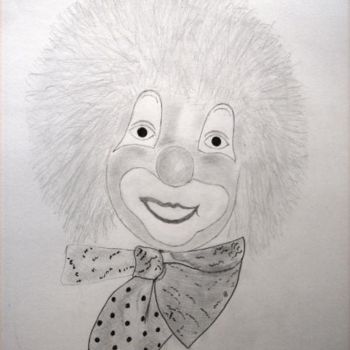 Dessin intitulée "Clown" par Jean-Jacques Gomez, Œuvre d'art originale, Autre