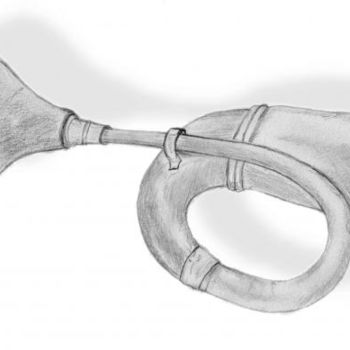 Dibujo titulada "Trompette" por Jean-Jacques Gomez, Obra de arte original, Otro