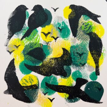 Pittura intitolato "Sunny Birds" da Jill Correale Jill Simpson, Opera d'arte originale, Acrilico