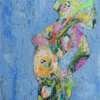 Schilderij getiteld "Babe" door Jill Carrott, Origineel Kunstwerk, Acryl