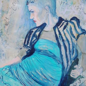 Pintura intitulada "Girl with Attitude" por Jill Carrott, Obras de arte originais, Acrílico