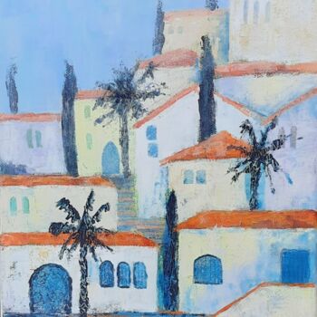 Painting titled "Las Palmas" by Jill Carrott, Original Artwork, Acrylic