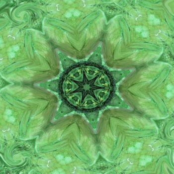 Digital Arts titled "Swirly Greenery Ced…" by Jill Annette Johnson, Original Artwork, 2D Digital Work