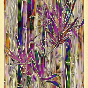 Arts numériques intitulée "Vibrant Set Bamboo 1" par Jill Annette Johnson, Œuvre d'art originale, Peinture numérique