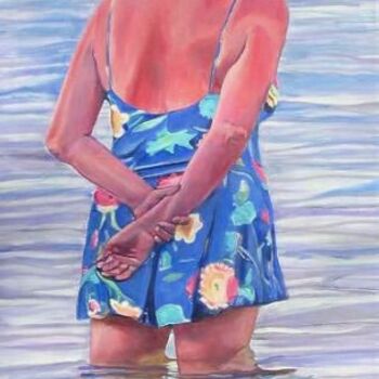 Painting titled "Seaside" by Jill Nassau, Original Artwork, Oil