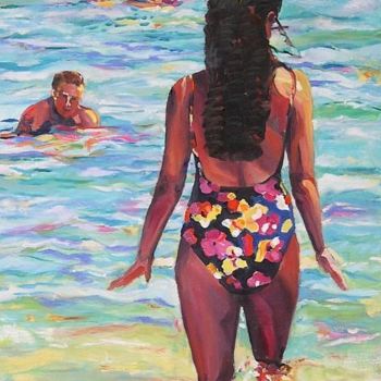 Painting titled "Sun and Water" by Jill Nassau, Original Artwork, Oil