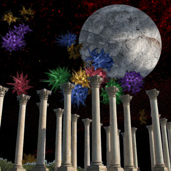 Photography titled "Jim's Moon Above Ar…" by Jim Cureton, Original Artwork, Manipulated Photography