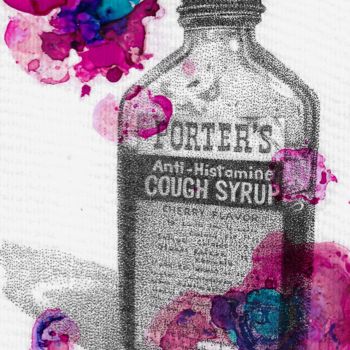Рисунок под названием "Porter's Cough Syrup" - Jim Haller, Подлинное произведение искусства, Чернила