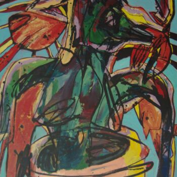 Pittura intitolato "La Plante" da Jim Nagoya, Opera d'arte originale, Acrilico