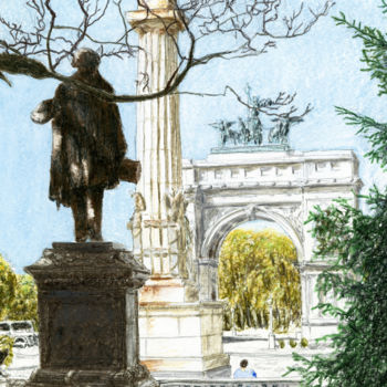 Painting titled "Grand Army Plaza, B…" by Jim Fischer, Original Artwork