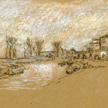 Malerei mit dem Titel "Campo San Martin -…" von Jim Fischer, Original-Kunstwerk, Pastell