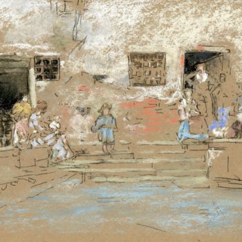 Pittura intitolato "the-steps.jpg" da Jim Fischer, Opera d'arte originale, Pastello