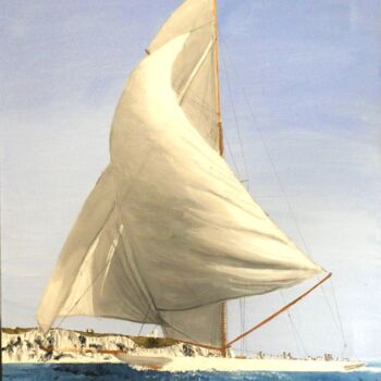 Painting titled "Reliance, 1903 Amer…" by Jim Fischer, Original Artwork, Oil