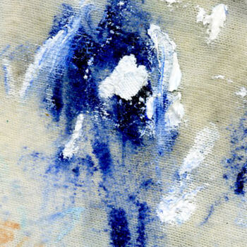 Schilderij getiteld "Blue Man" door Jim Fischer, Origineel Kunstwerk, Olie