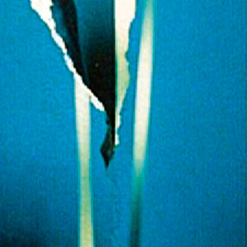 Κολάζ με τίτλο "Rain Blue" από Jin Sugahara, Αυθεντικά έργα τέχνης, Κολάζ