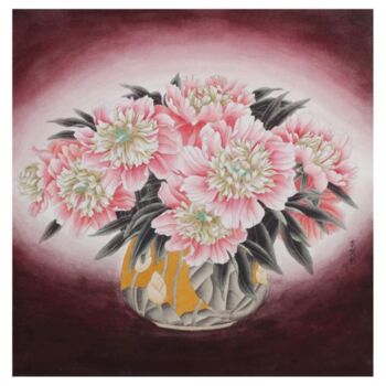 Peinture intitulée "Flowers-2" par Jin, Œuvre d'art originale, Huile