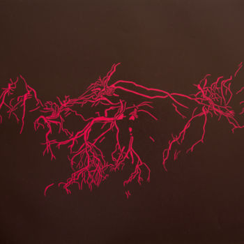 Obrazy i ryciny zatytułowany „19-02-12 7 ILES - A…” autorstwa Jina Nebe, Oryginalna praca, Linoryty