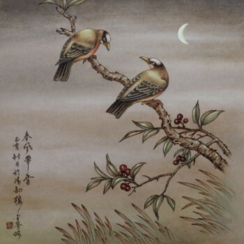 Malarstwo zatytułowany „春风带香” autorstwa Jinfang Lu, Oryginalna praca, Pigmenty