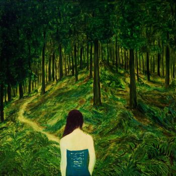Peinture intitulée "Virtual World-Silho…" par Jinfeng Long, Œuvre d'art originale, Huile