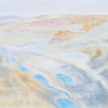 Peinture intitulée "Three pools" par Jingwen Tang, Œuvre d'art originale, Pastel