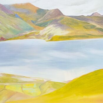 Painting titled "River 1" by Jingwen Tang, Original Artwork, Pigments